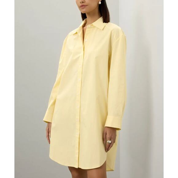 Saunders Yellow Oversized Mini Shirt Dress SIZE 6 Career Office Designer $345 - Picture 1 of 11